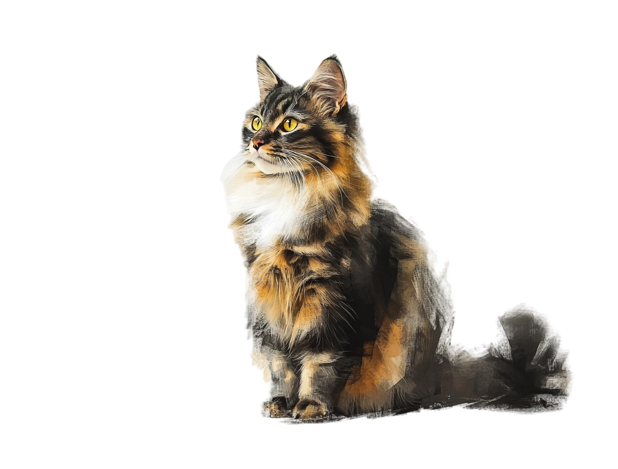 缅因猫典雅插画