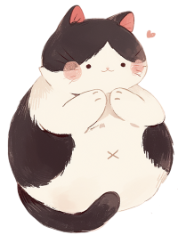 胖小猫插画设计素材