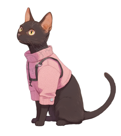 粉红毛衣猫咪插画