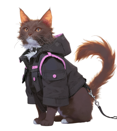 帅气猫咪元素