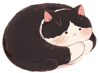 胖小猫插画素材