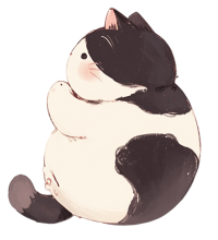 胖小猫卡通插画