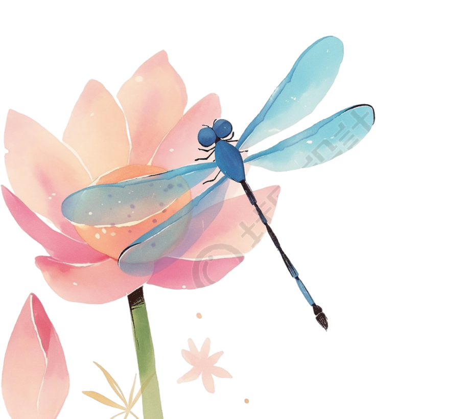 蜻蜓水彩风格素材