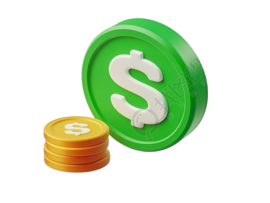 3D现金简约插图