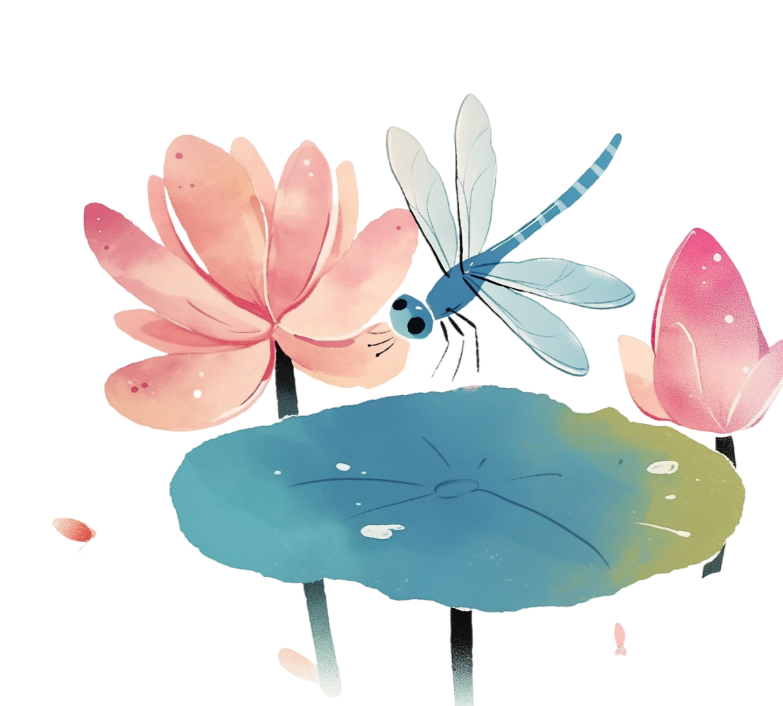 蜻蜓水彩风格插图