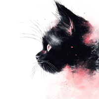 猫咪水彩风创意插画