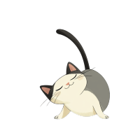 伸懒腰的小猫插画