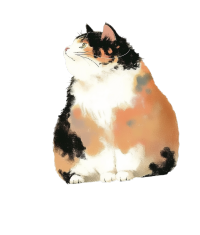 猫水墨风格插画
