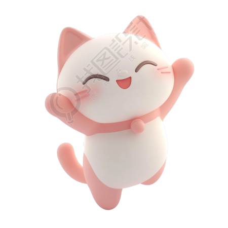 卡通猫唯美插图