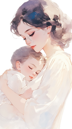 母亲节水彩插图