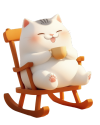 摇椅上的慵懒猫元素