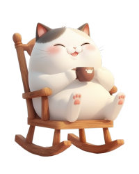摇椅上的慵懒猫素材