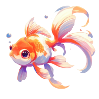彩色金鱼插画