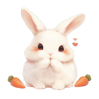 小白兔吃胡萝卜插画