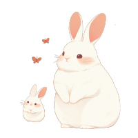 兔子和小蝴蝶插画