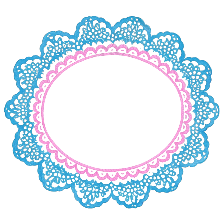 蓝色蕾丝边框矢量插画