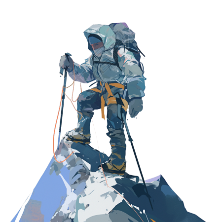 登山可商用插画