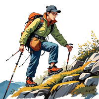 登山者卡通元素