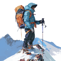 登山冒险插画