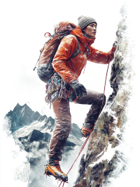攀登雪山插画