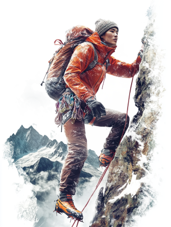 攀登雪山插画