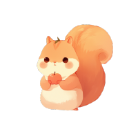 可爱松鼠PNG插图