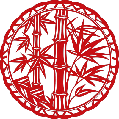 竹子剪纸可商用插画