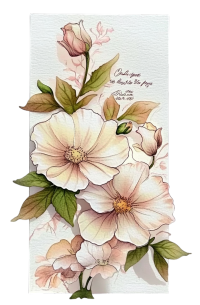 白色花卉书签插画