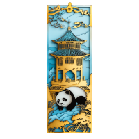 熊猫书签插图