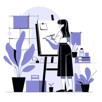 办公室女老师油画创作素材