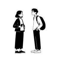 线条人物交流素材