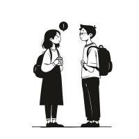 线条人物交流元素