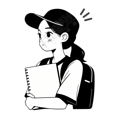 女孩阅读人物元素