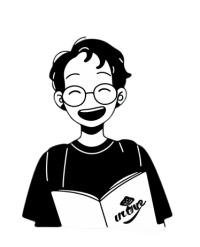 男孩阅读人物插画