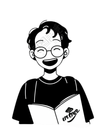 男孩阅读人物插画