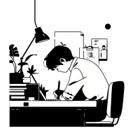 男员工工作场景插图