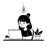 女员工工作场景插画