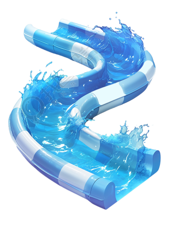 3D水滑梯创意插图