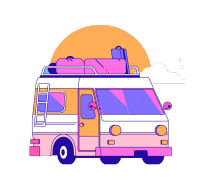 公路旅行露营车素材