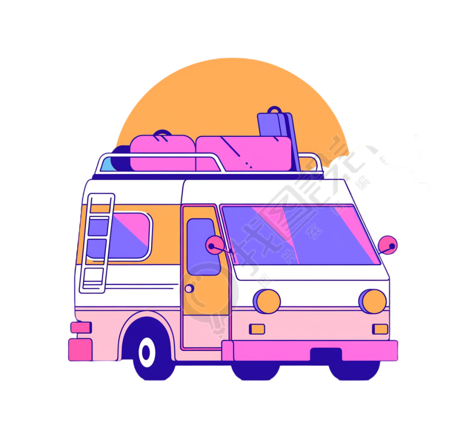 公路旅行露营车素材
