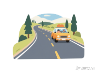 公路旅行贴纸素材
