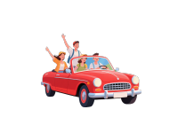 公路旅行贴纸插图