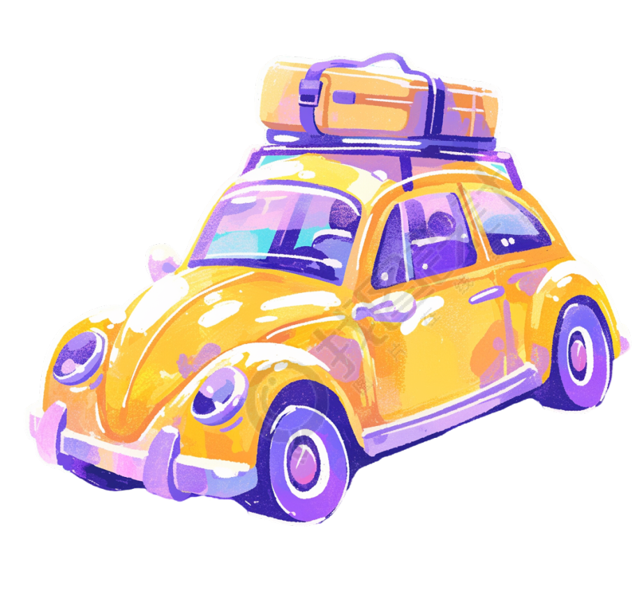 公路旅行露营车插图