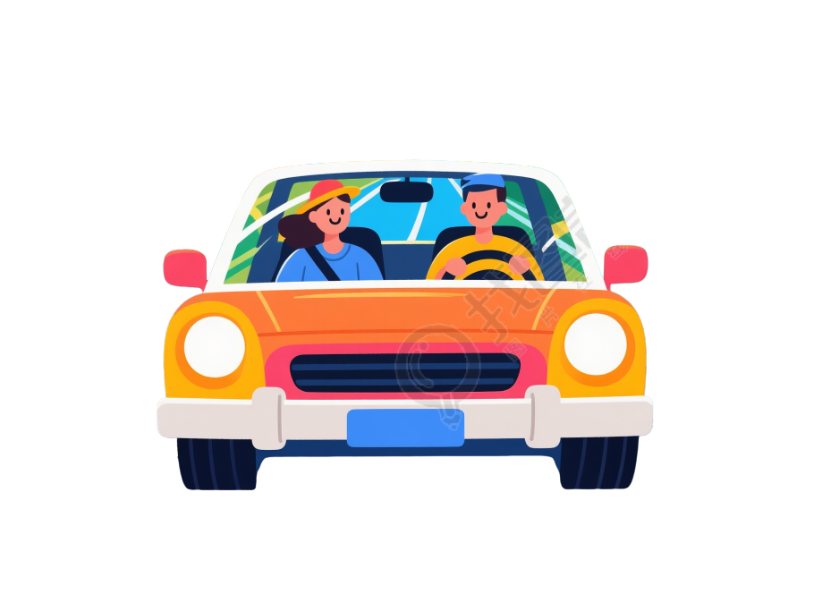 公路旅行贴纸插画