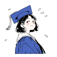 女孩学位帽插画