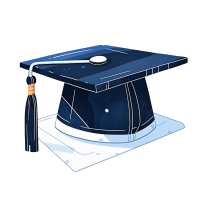 学位帽书籍插图