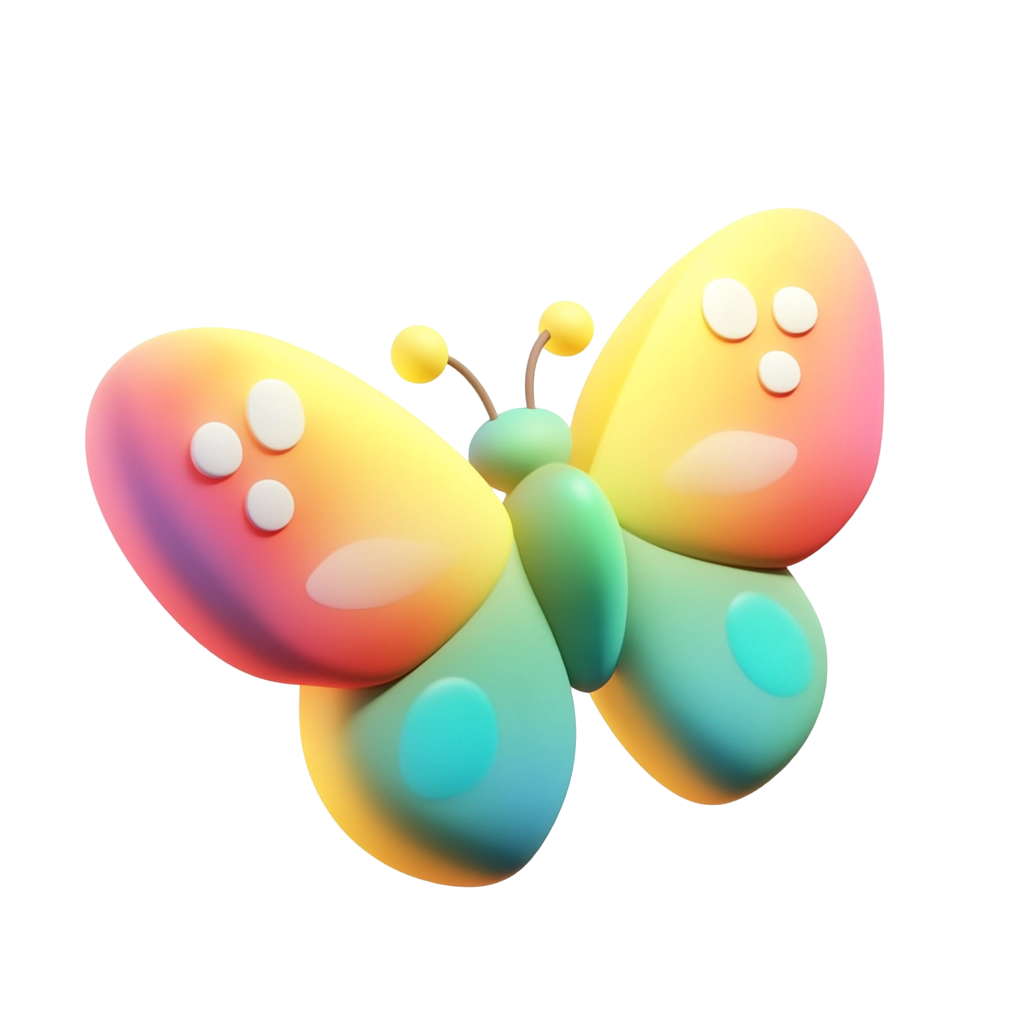 3D陶土蝴蝶素材