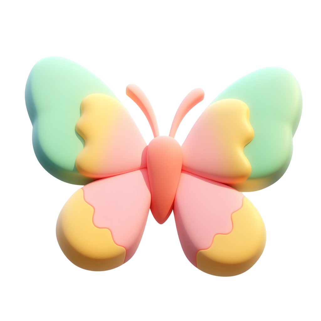 3D陶土蝴蝶元素