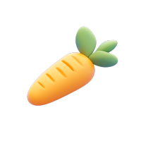 3D胡萝卜蔬菜元素
