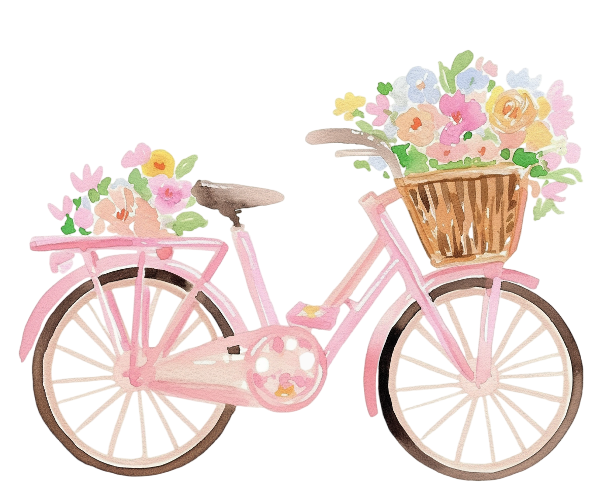 自行车花篮PNG素材